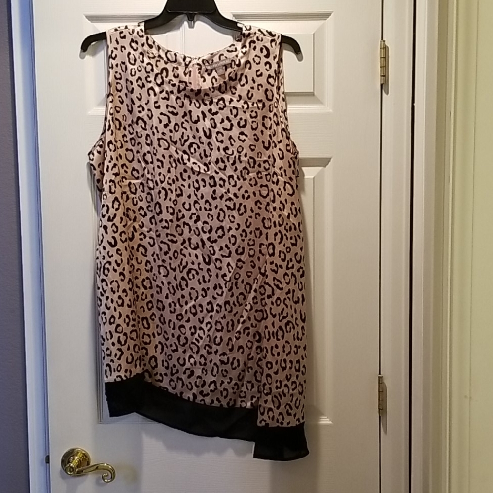 Pink Animal Print Asymmetrical Top